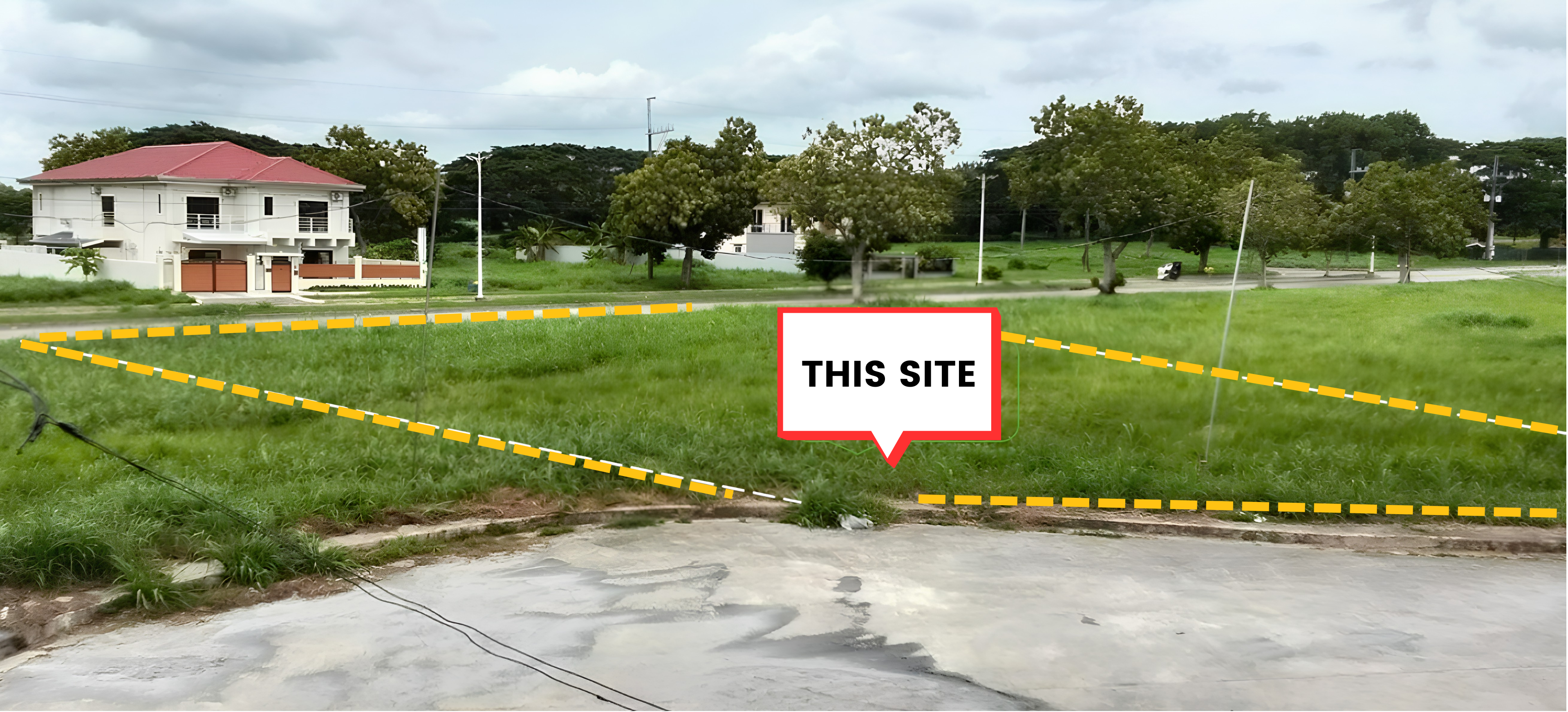 Vacant lot at Eagle Ridge outlined as the site for sale
