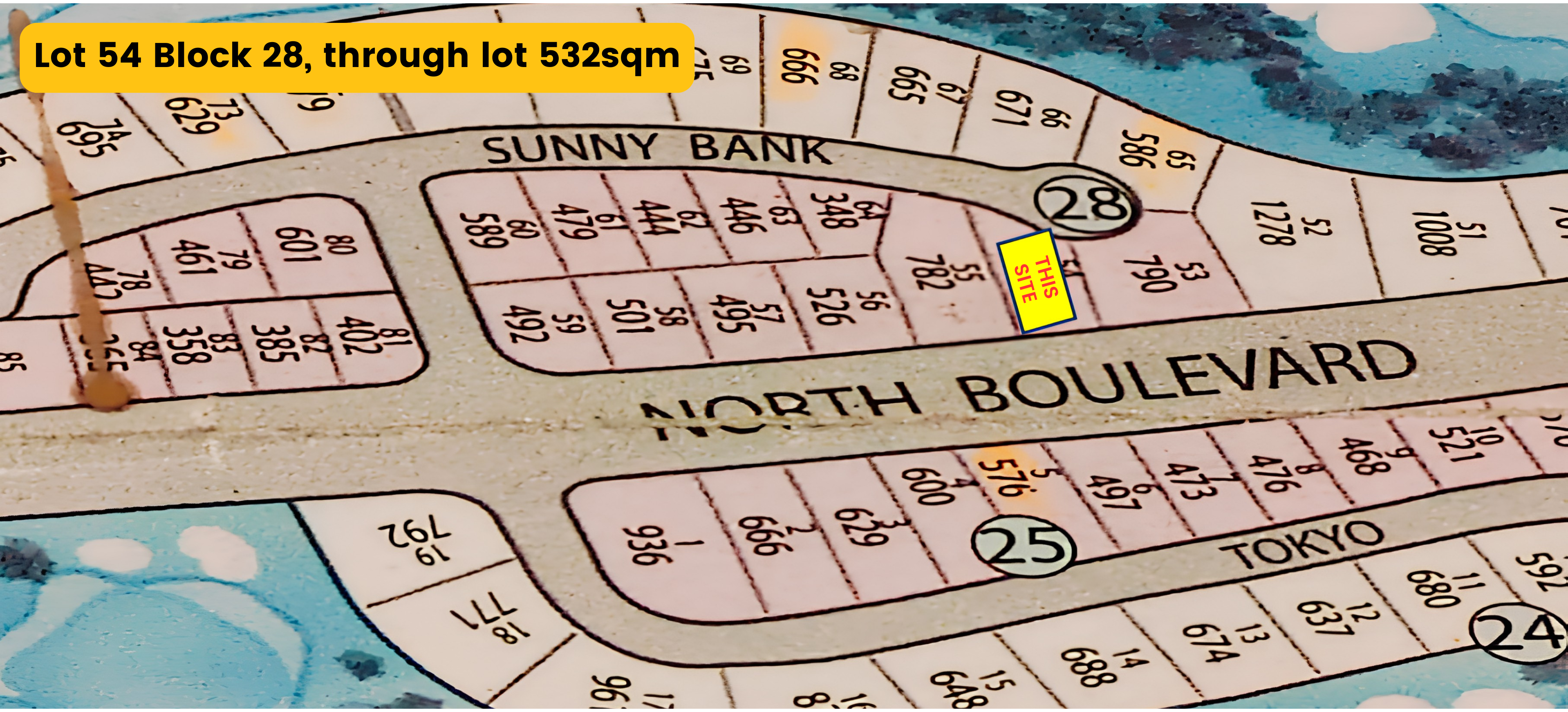 Vacant lot at Eagle Ridge outlined as the site for sale